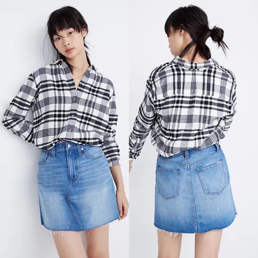 Madewell Rigid Denim A-Line Mini Skirt in Leandra Wash Size 26